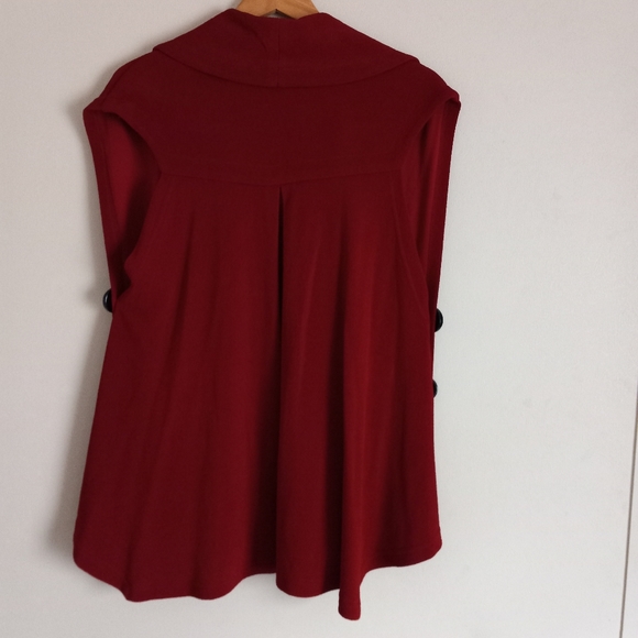 Soft Surroundings LP Red Mesa Button Open Vest Style 26312 Petite - Picture 9 of 14